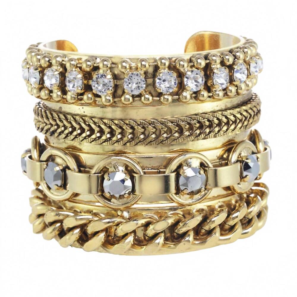 NEW TOVA women's sabrina bracelet - 4 stack in gold